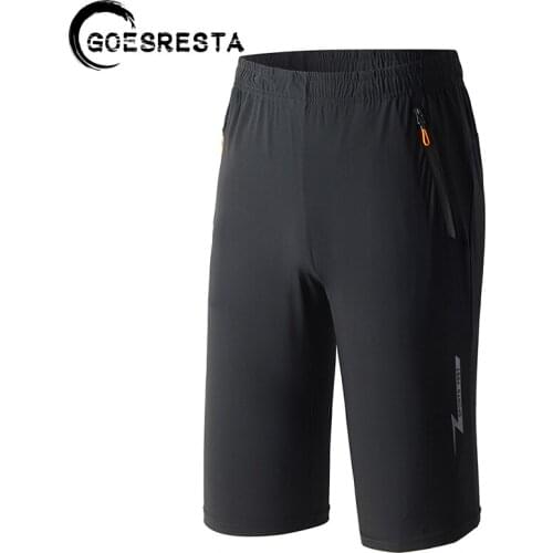 S-8XL Jogger Men Cropped Trousers 2021 Summer Zipper Pocket Sweatpants Casual Anti-Wrinkle Men Shorts Breathable Slim Men Pants