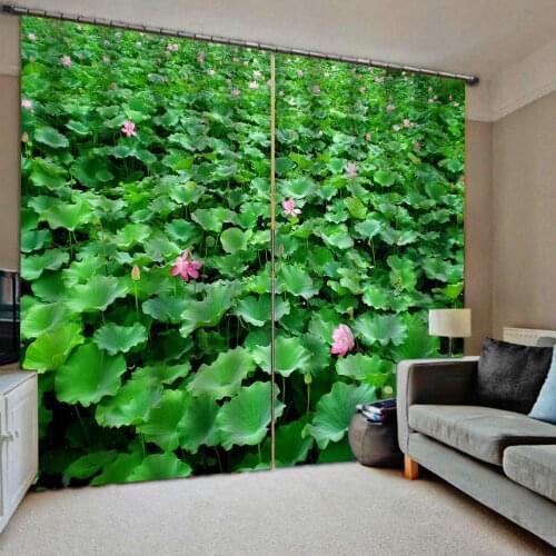 3D Blackout Curtains The Living Room Bedroom Curtains Window Lotus flower Decorative Drapes Cortinas