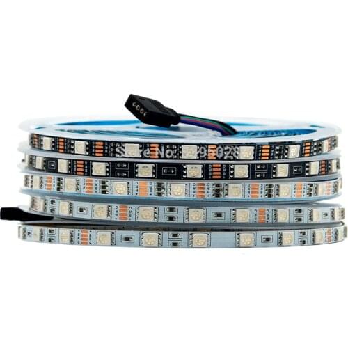 SMD5050 RGB Led Strip 6mm Wide Pcb Double Panel NoWaterProof Colorful Flexible Lamp 60leds/M Lamp Light DC 12v 5v 24 V