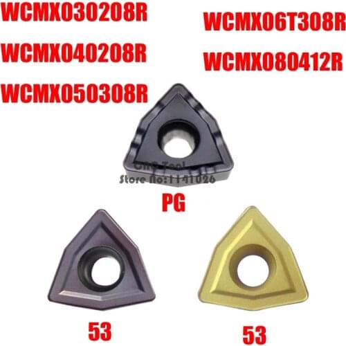10pcs WCMX030208R WCMX040208R WCMX050308R WCMX06T308R WCMX080412R YBG201 -53/-PG YBG202 U Drill Carbide Insert for WC Holder