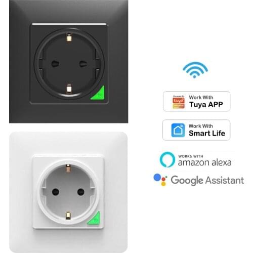 16A WIfi Smart EU Socket Plug SupportTuya Smart Life APP Remote Alexa Google Home IFTTT Voice Control Intelligent linkage Timer