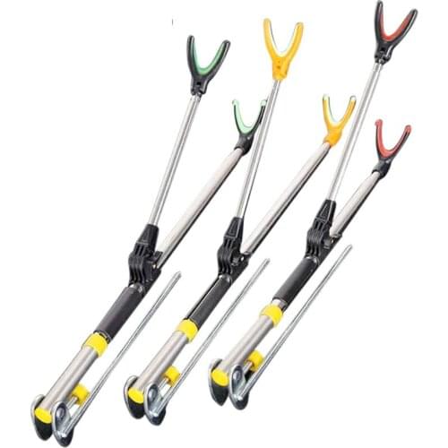 High quality Fishing Rod Bracket Rack Pole Stand Holder Adjustable 1.5m 1.7m 1.9m 2.1m 2.4m Flexible Anti-slip Stainless Steel