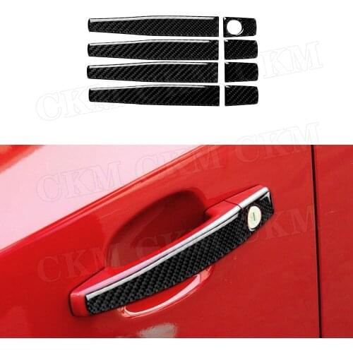 Carbon Fiber Car Door Exterior Handle Protector Cover Trim Decals Sticker For Chevrolet Cruze 2009-2015 Car Accessories