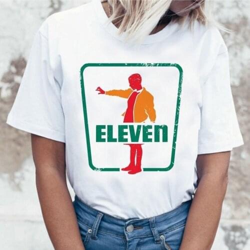 Womens T-shirt Short Sleeve Stranger Things 3 Printed T-shirt Eleven Cartoon Harajuku Graphic T-shirt Ullzang Top Tee Female