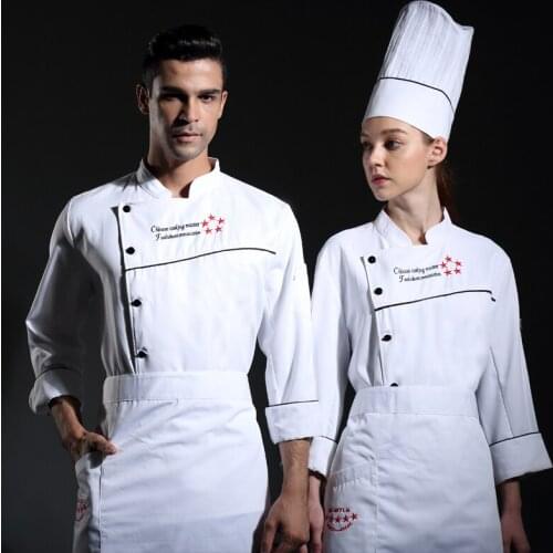 M to 4XL Big Size Chef Jacket Hotel High Quality Women and Men Cook Wear Western Restaurant Chef Master Coat Free Shipping