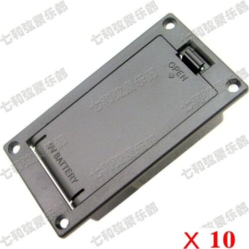 10 Pcs Black 9V Battery Boxs/Holder/Case/Compartment Cover for Active Guitar & Bass Pickup,(DCH-FH-10)