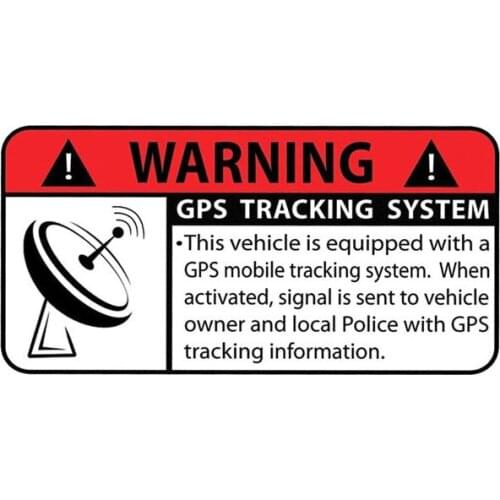 2pcs /Set Car Decals Warning Letters GPS Tracking System Motorcycle Stickers Anti-theft Decal Waterproof Reflective Type Sticker