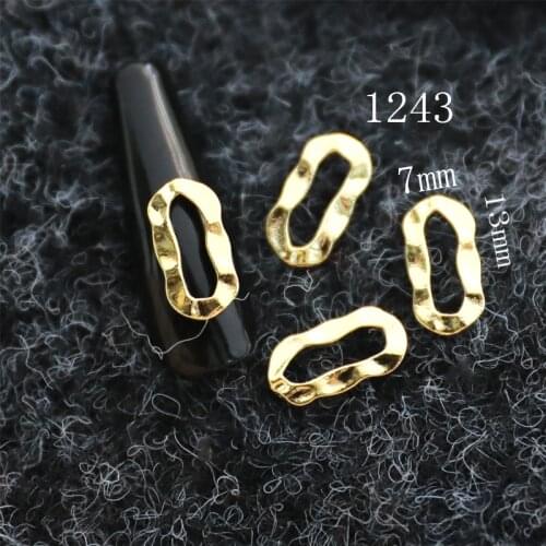 50pcs/Pack Japan Korea New Alloy Nail Art Parts Charms Designs Hollow Circular Chain 3D DIY Metal Accessories Sticker Tools