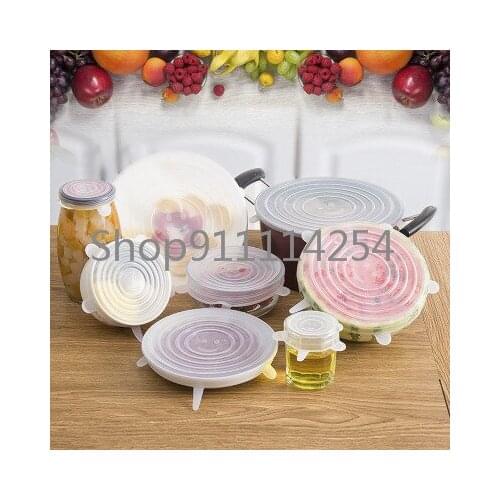 6/12Pcs Food Silicone Cover Universal Silicone Lids For Cookware Bowl Pot Lid Reusable Stretch Lids Wrap Kitchen Accessories