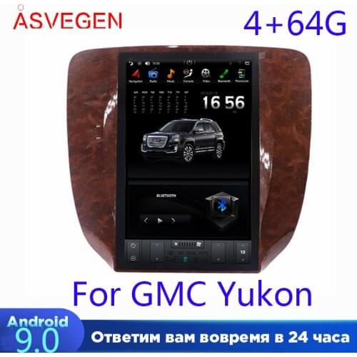 12.1" Tesla Vertical Screen Android 9.0 Car Multimedia Player ForGMC Yukon 2007-2013 Car GPS Audio Radio Stereo WIFI Hhead Unit