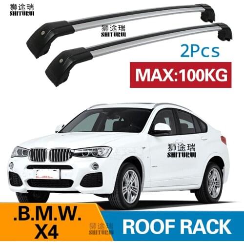 SHITURUI 2Pcs Roof bars For BMW X4 F26 2014 2015 2016 2019 G02 Aluminum Alloy Side Bars Cross Rails Roof Rack Luggage Carrier
