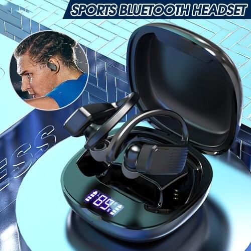 T11 Wireless Headphones With Mic Charging Box Earphone Bluetooth 5.0 IPX5 Waterproof Bass Stereo Sport Headset Ear-Hook Earbuds