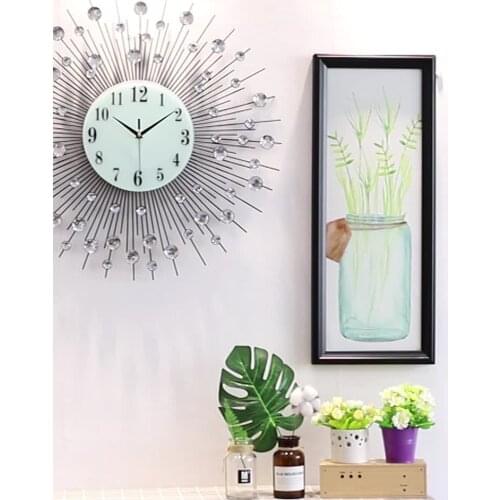 Popular watches and clocks iron art creative wall clock fashion living room electronic clock quartz clock cross border hot sale