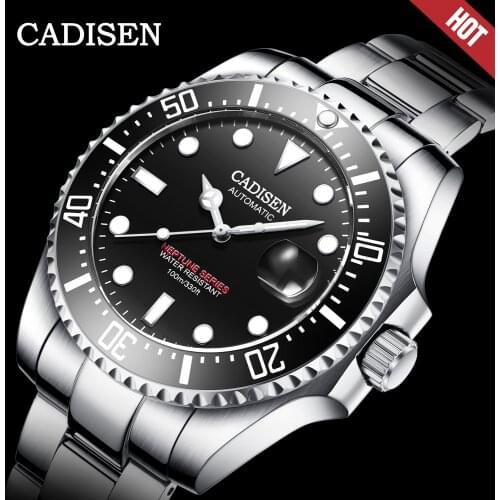2020 CADISEN Watches Men Luxury Brand Shock Resistant Mechanical pilot Waterproof 100M Sport Watch reloj automatico de hombre