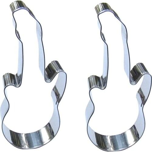 Electric guitar shape 2 piece cookie cutting molds, baking tools, cake decorating soft candy tools