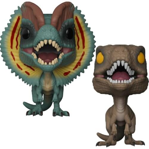 Dinosaur Movies Figure Velociraptor #549 Dilophosaurus #550 Vinyl Model Doll Figure Toy Cute Zoo Decorations Child Birthday Gift