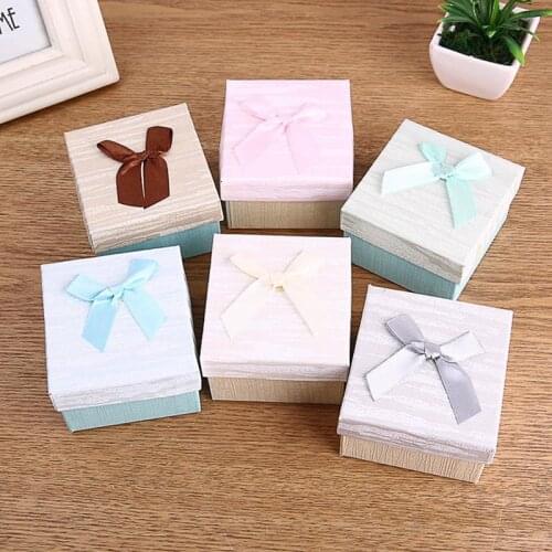 Cute Bowknot Paper Present Watch Box Case for Bracelet Bangle Jewelry Gifts LXH