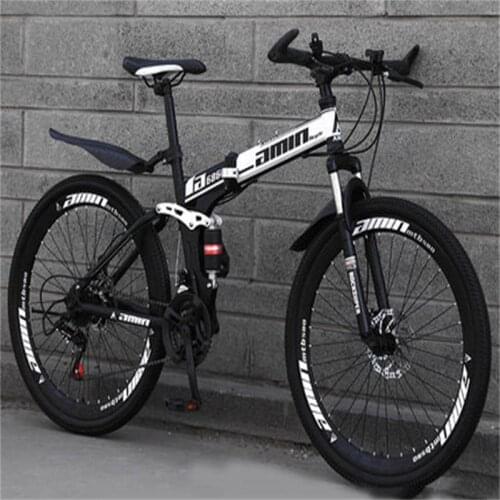 Mountain Bike Adult Folding Mountain Bike Sports Car Double Shock Men and Women Students Speed Racing