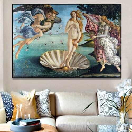 Renaissance "The Birth of Venus" Art prints and posters on canvas for living room home art picture decoration Frameless painting