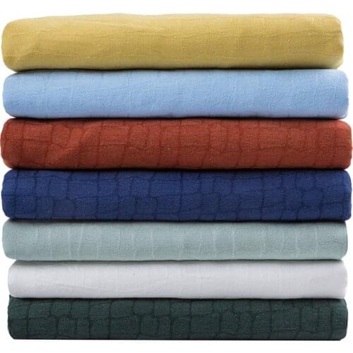 Plaid Jacquard Pure Cotton Fabric 100% Kids Light and Breathable Dress Shirt for Sewing DIY Fabrics Brocade Black White Pink