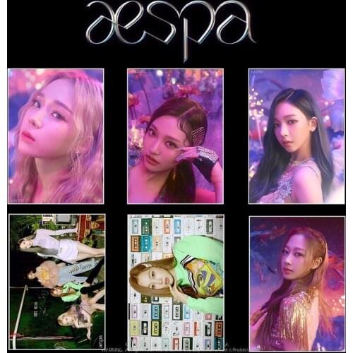 KPOP Aespa Combination New Album Black Mamba Poster Stickers Pictorial Photo GISELLE Peripheral Hot Sale
