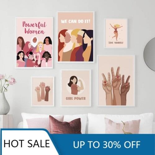 Wall Art Canvas Painting Powerful Women Girl Power We Can Quotes Nordic Posters And Prints Decor Pictures For Home Decoration