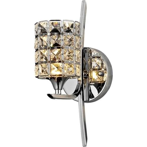 Single Crystal Wall Sconce Chrome Stainless Steel Wall Lights For Bedside Bedroom Homedecoration Lighting Fixtures Lustres WL6