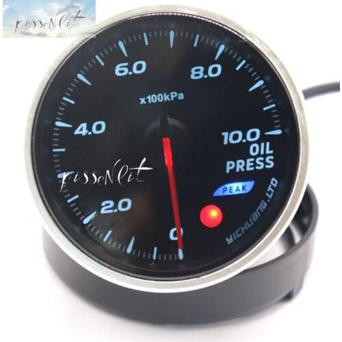 2019 New 12V Car Racing for 64-color Backlight Adjustable 10Bar Pressure Gauge with Mechanical Pressure Sensor (NPT1/8")