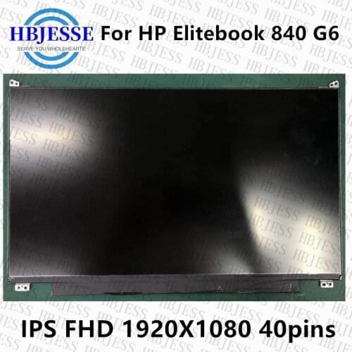 Original 14" IPS FHD 1920X1080 EDP 40Pins For HP Elitebook 840 G6 LCD display screen R140NVFA R1 on cell touch with brackets
