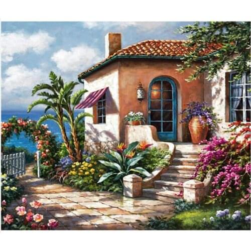 Landscape Diamond Embroidery Painting Home Yard Diy Mosaic Rhinestone Sticker Wall Decor Puzzle Picture Diamond Dotz Large Size