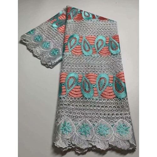 Popular nigerian lace fabric 2021 high quality embroidery-tulle lace latest african french cord lace for women dress 5yards ZQ