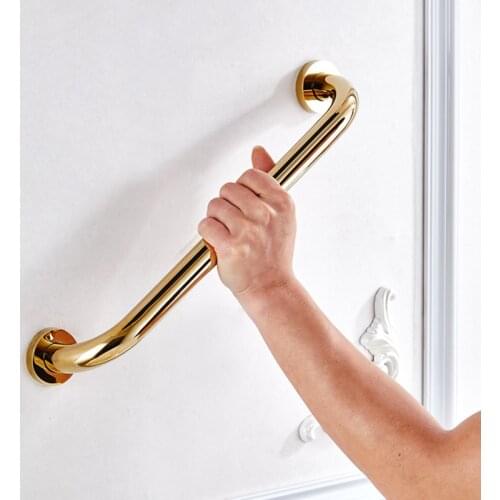30/35/40/45/50cm Bathroom Tub Toilet Handrail Brass Gold Finish Grab Bar Shower Safety Support Handle Towel Rack