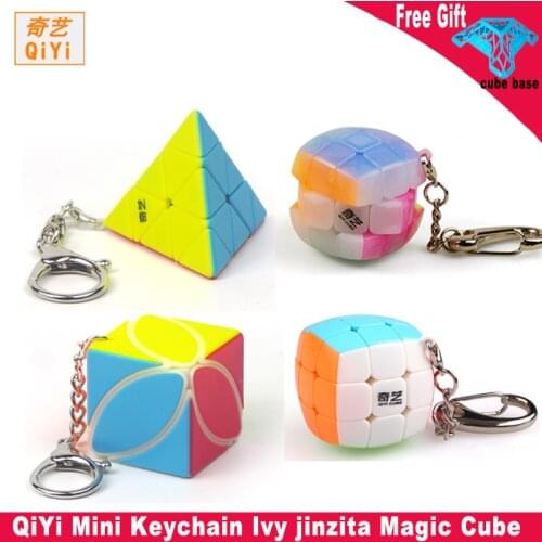 Qiyi 3x3 Mini Keychain Ivy jinzita Magic Cube Twist puzzle Cube Toy Gift Smart Key Ring bag Decoration Mini Keychain magic Cube
