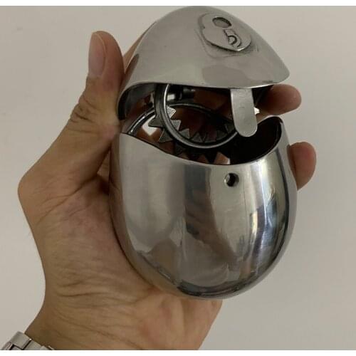 New Stainless Steel Chastity Cage Scrotum Stretcher Egg Fully Restraint Male Penis Lock Devices Testis Lock Gear Sex Toys BDSM