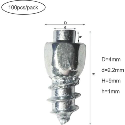 9mm Spikes for Tires/Tires Studs/Screw-in studs/Ice stud/Snow Chains for Bicycle/Bike/shoes/Boots 100PCS