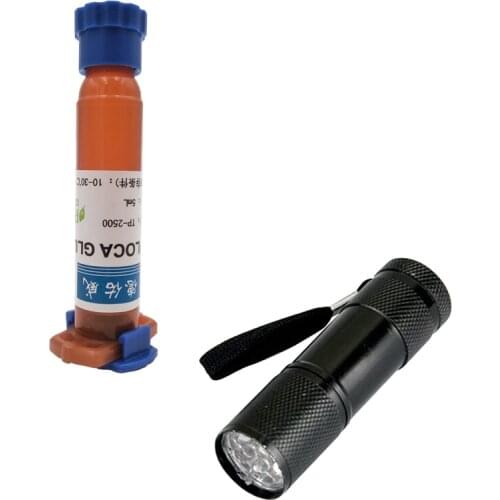 TP-2500 5ml Loca UV Glue Liquid Optical Clear Adhesive Glass Phone Sealant Screen Repairing Tool Repair with 9LED UV Flashlight