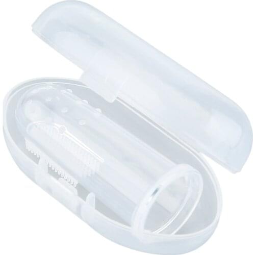 Care Baby Toothbrush Kids Silicone Finger Brush Clear Massage Soft Teether With Box For Infant Boy Girl Teeth