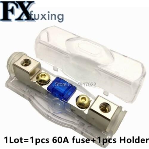 Mini ANL Fuse Holder Universal 60A 12V Copper Plated Car Stereo Audio Power Fuse Holder for Car Boat and Other Vehicles Audio