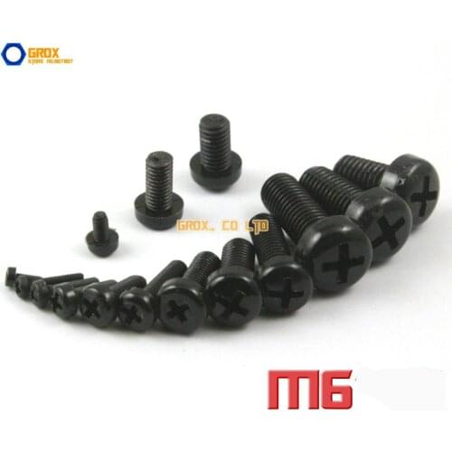 M6 Black Nylon Phillips Pan Head Machine Screw Insulation Screw