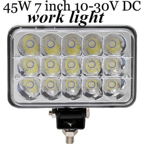 Water-proof anti-corrosive offroad vehicles ATV SUV TRUCK Trains Boat 2PCS 45W LED WORK light lamp square spot Beam