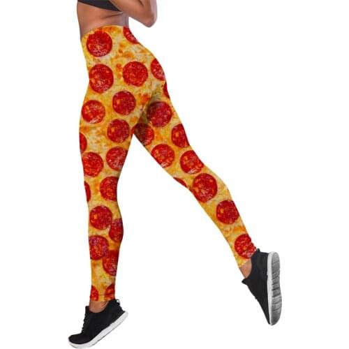 CLOOCL Women Leggings Gourmet Pizza Printing Sexy Yoga Suit Leggings Sportswear 3D Ladies Slim Fitness Clothes Sports Suit
