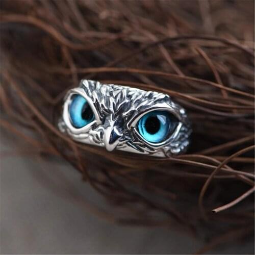 2021 Fashion Vintage Demon Eye Owl Open Adjustable Ring For Women Girl Lovers Retro Animal Ring Statement Ring Jewelry Gift