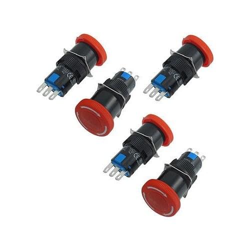 3P 1NO 1NC Latching Mushroom Emergency Stop Pushbutton Switch