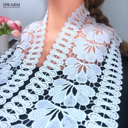 5yard 14.5cm Bowknot flower white african lace fabric trim wedding decoration hat pillow skirt accessories DIY full dress sewing