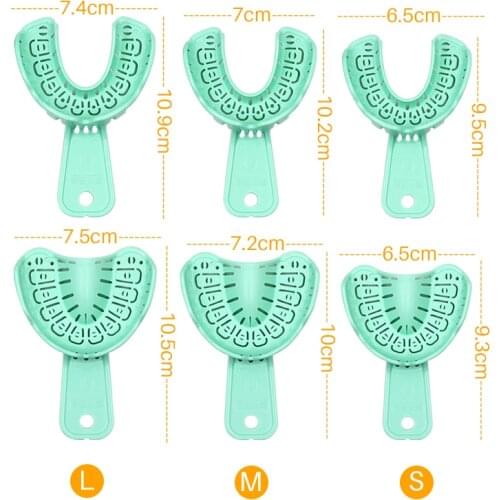 6Pcs/set Dental Impression Trays Dentist Tools for Dentistry Lab Plastic Material Teeth Holder as Oral Care
