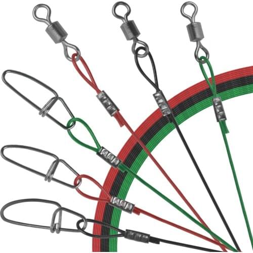 60Pcs Steel Tuna Fishing Wire Leader 50CM 150Lb Heavy Duty Anti Bite Big Game Jig Rig Fishing Leader Line Carp Fishing Tackle