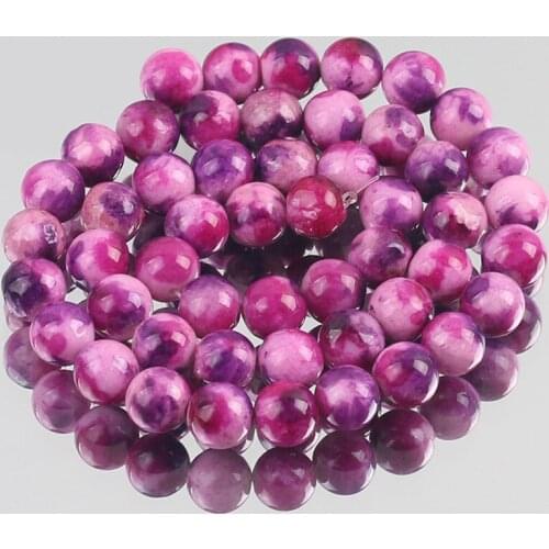 Natural Stone Round Rose Red Jades Chalcedony Beads Loose Spacer Beads For Jewelry Making DIY Bracelet Necklace 6/8/10mm