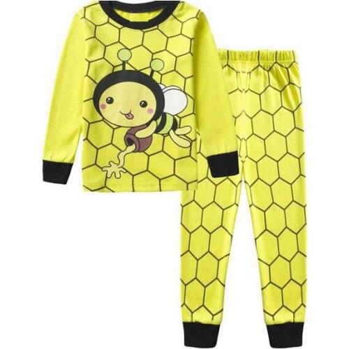 Children Pajamas Baby Clothing Set Kids bee Cartoon Sleepwear Autumn Cotton Nightwear Boys Girls Animal Pyjamas Pijamas Set