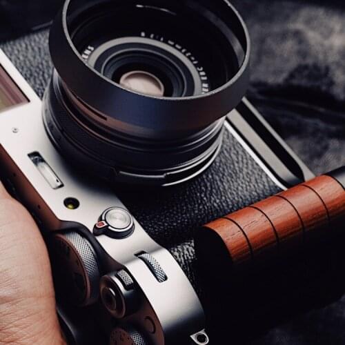 For Fuji X100V Fujifilm X-100V Handmade Wood Hand Grip Quick Release L Plate Bracket