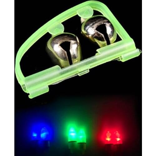 10 Pcs/Set Fluorescent Fishing Rod Pole Tip Clip Twin Bell Alarm Alert Ring Glow In The Dark Fishing Tackle Box Accessory tool